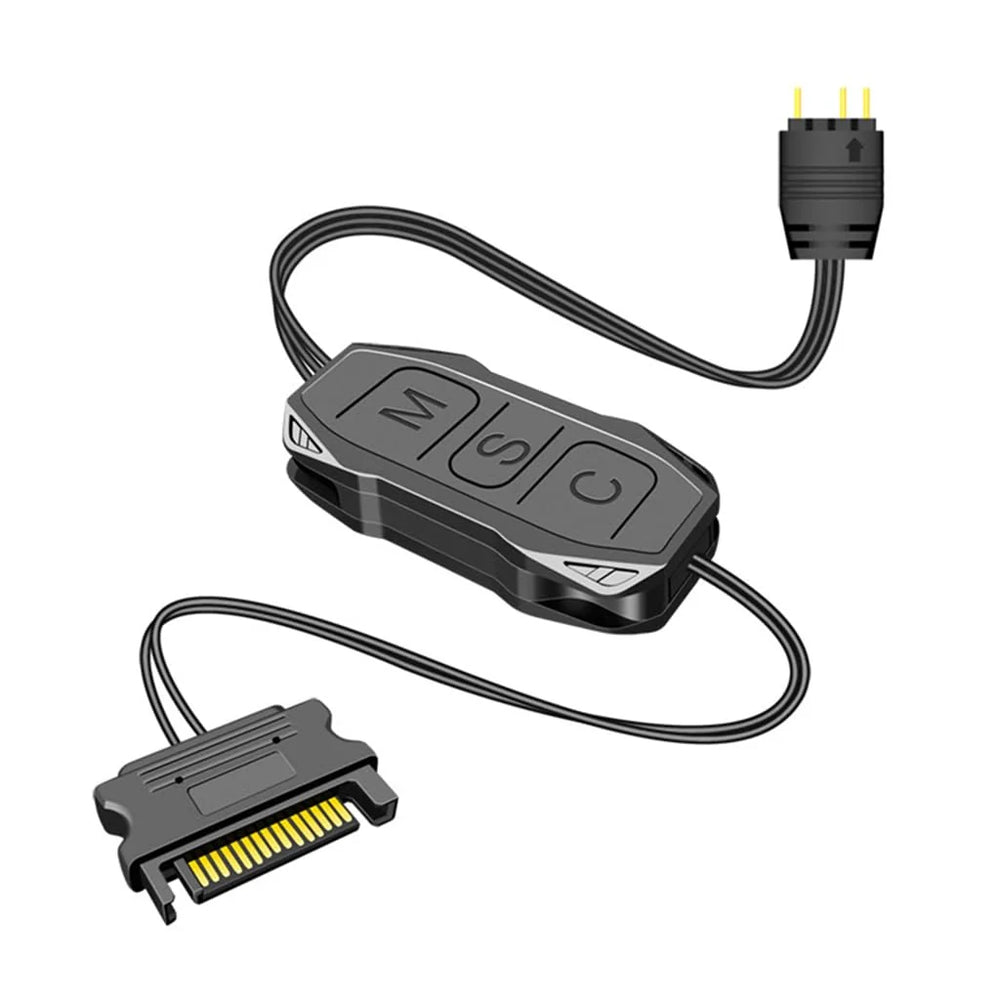 Verilux ARGB Controller for PC Lighting with 5V 3Pin and SATA Power Supply I Plug and Play