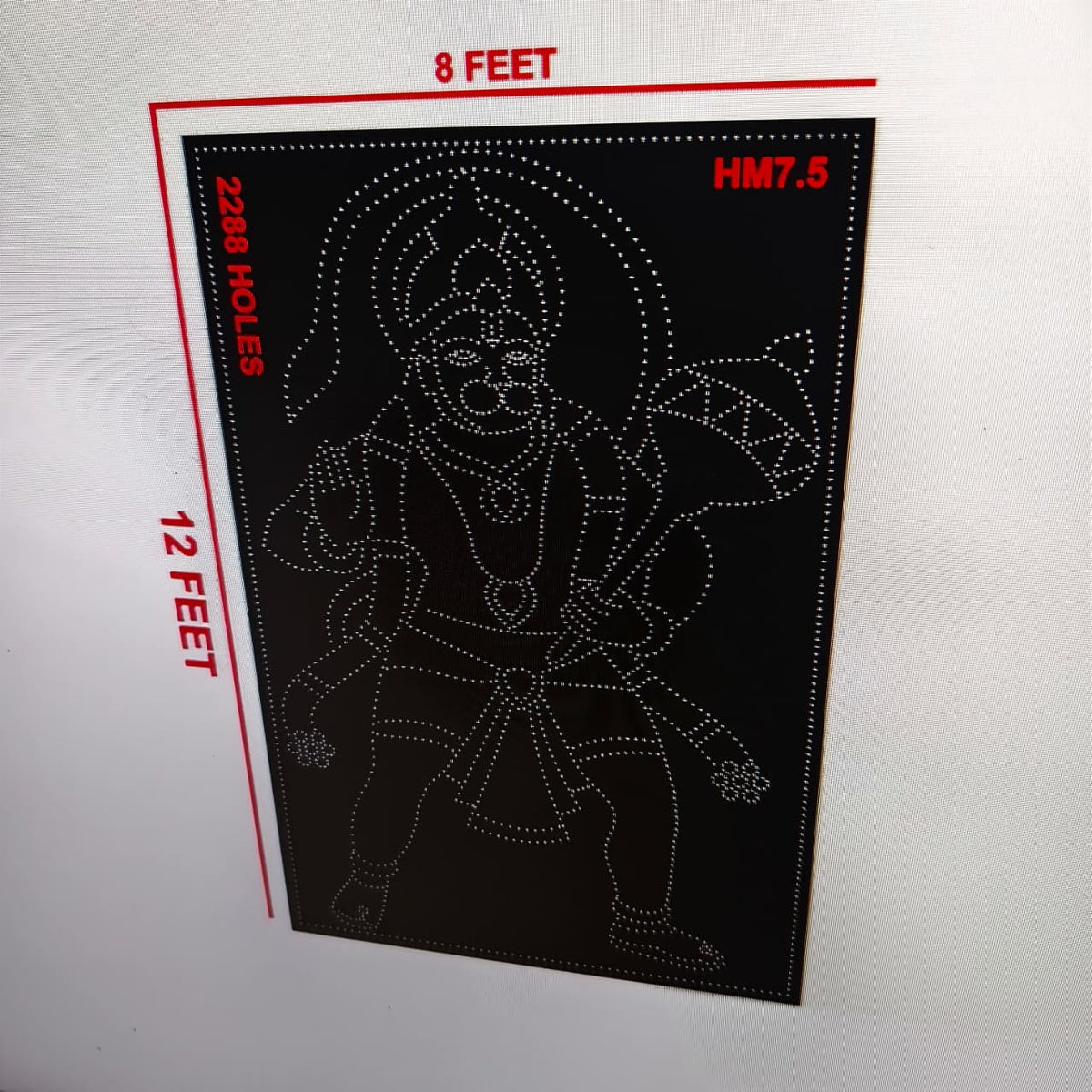 HM7.5 HANUMAN JI HINDI GOOD 8X12 FEET 3 PART 2288 HOLES