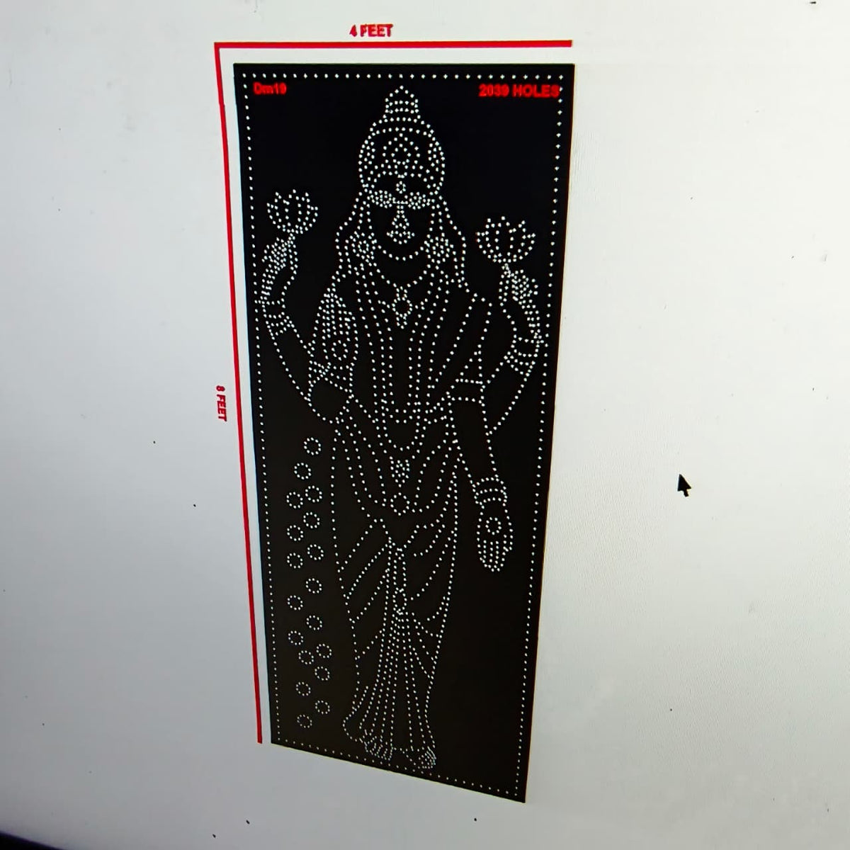 DM19 4x9 FEET 2039Holes 1 PART Laxmi   MATA