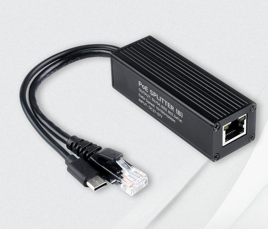 Industrial Gigabit PoE Splitter, 5V 5A Type-C Power Output Port, Onboard MPS Control Chip, Safer And More Stable (Type-C Output)