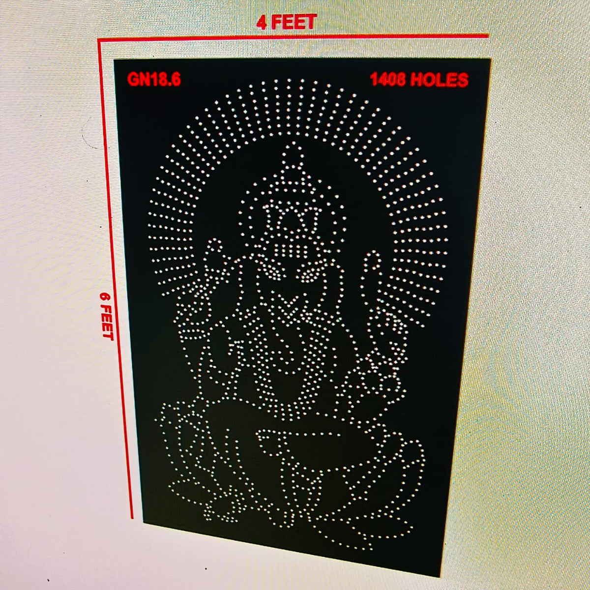 GN18.6 GANESH JI 4X6 FEET 1 PART 1408 HOLES