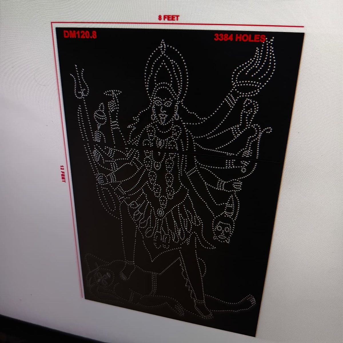 DM120.8 8X12 FEET 3384 Holes 3 PART Kali  MATA